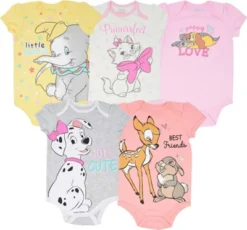 Disney Classics 101 Dalmatians Bambi Dumbo 5 Pack Short Sleeve Bodysuits 16 Disney Classics 101 Dalmatians Bambi Dumbo 5 Pack Short Sleeve Bodysuits -Disney GUEST c30bae40 83c7 4798 9d1d c223e73fff04