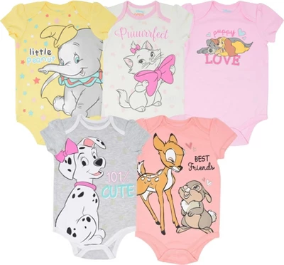 Disney Classics 101 Dalmatians Bambi Dumbo 5 Pack Short Sleeve Bodysuits 7 Disney Classics 101 Dalmatians Bambi Dumbo 5 Pack Short Sleeve Bodysuits - Image 7