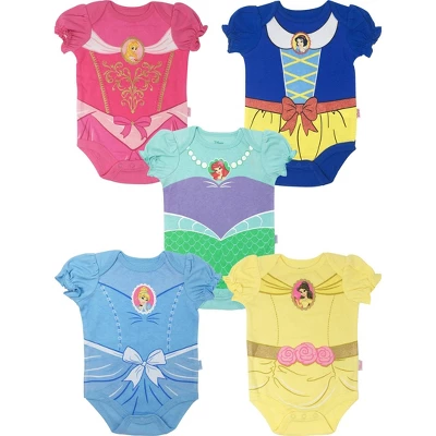 Disney Princess Ariel Belle Cinderella Rapunzel Tiana Snow White Aurora Baby Girls 5 Pack Bodysuits Newborn To Infant 10 Disney Princess Ariel Belle Cinderella Rapunzel Tiana Snow White Aurora Baby Girls 5 Pack Bodysuits Newborn To Infant - Image 10
