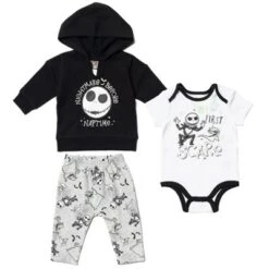 Disney Nightmare Before Christmas Oogie Boogie Fleece Pullover Hoodie Bodysuit & Pants 3 Pcs Outfit Set Newborn To Infant -Disney GUEST c501797a c805 443b ba99 fc6d37fca1e7