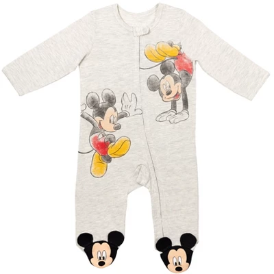 Disney Mickey Mouse Footed Baby 2 Pack Zip Up Sleep N' Play Coveralls Newborn To Infant 1 Disney Mickey Mouse Footed Baby 2 Pack Zip Up Sleep N' Play Coveralls Newborn To Infant