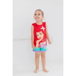 Disney Princess Princess Moana Rapunzel Jasmine Belle Girls Tank Top And French Terry Shorts Little Kid To Big Kid
