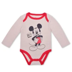 Disney Boy's 3-Pack Mickey Mouse Long Sleeve Baby Bodysuit Creeper, Bib And Jogger Pant Set For Infant -Disney GUEST c9f41837 aae1 4d29 9eab 00c0c0461ea8