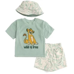 Disney Lion King Mickey Mouse Simba Baby T-Shirt Bike Shorts And Hat 3 Piece Newborn To Infant -Disney GUEST ca79fe72 a2bc 4188 bfe5 8f1d0be1d494