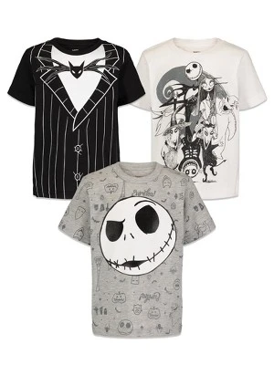 Disney Nightmare Before Christmas Jack Skellington - 3 Pack T-Shirts Little Kid To Big Kid 7 Disney Nightmare Before Christmas Jack Skellington - 3 Pack T-Shirts Little Kid To Big Kid - Image 7