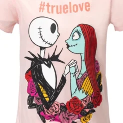 Disney Nightmare Before Christmas Knotted Graphic T-Shirt French Terry Shorts Set Black / Pink -Disney GUEST d0012b54 026a 4e5d 83c5 d999eb6ca00f