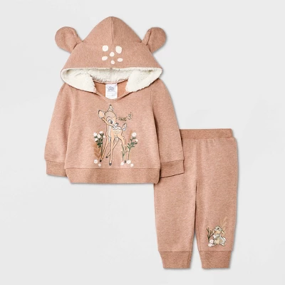 Baby Girls' 2pc Disney Bambi Top And Bottom Set - Light Brown 5 Baby Girls' 2pc Disney Bambi Top And Bottom Set - Light Brown - Image 5