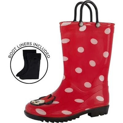 Disney Minnie Mouse Girl's Rain Boots With Soft Removable Liner, Toddler ( 1-4 Years) 4 Disney Minnie Mouse Girl's Rain Boots With Soft Removable Liner, Toddler ( 1-4 Years) - Image 4