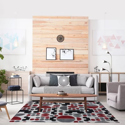 Disney Mickey Mouse Encore 7'10"x10' Indoor Spheres Area Rug Red/Black/Gray 1 Disney Mickey Mouse Encore 7'10"x10' Indoor Spheres Area Rug Red/Black/Gray