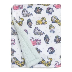 Disney Princess Super Soft Baby Reversible Blanket With Sherpa - Black