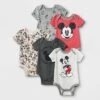 Disney Baby Boys' 5pk Mickey Mouse Knit Short Sleeve Bodysuit