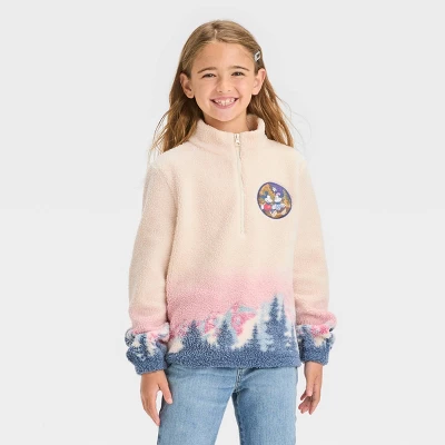 Girls' Disney Mickey & Minnie Mouse Pullover Sweatshirt - Off White 3 Girls' Disney Mickey & Minnie Mouse Pullover Sweatshirt - Off White - Image 3