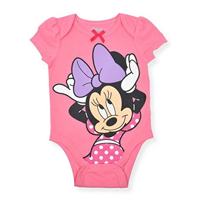 Disney Girl's 5-Pack Minnie Mouse Graphic Baby Bodysuit Creeper Set For Infant 2 Disney Girl's 5-Pack Minnie Mouse Graphic Baby Bodysuit Creeper Set For Infant - Image 2