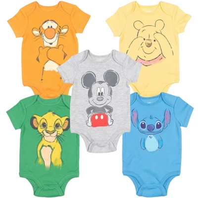 Disney Mickey Mouse Lion King Winnie The Pooh Pixar Toy Story Finding Nemo Baby 5 Pack Bodysuits Newborn To Infant 12 Disney Mickey Mouse Lion King Winnie The Pooh Pixar Toy Story Finding Nemo Baby 5 Pack Bodysuits Newborn To Infant - Image 12