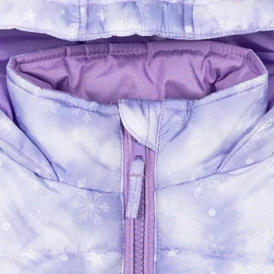Disney Frozen Princess Anna Elsa Girls Zip Up Puffer Jacket Little Kid 8 Disney Frozen Princess Anna Elsa Girls Zip Up Puffer Jacket Little Kid - Image 8