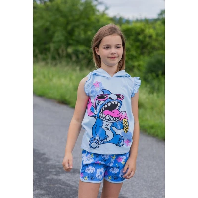 Disney Minnie Mouse Lilo & Stitch Girls French Terry Tank Top Shirt Dolphin And Active Shorts Little Kid To Big Kid 1 Disney Minnie Mouse Lilo & Stitch Girls French Terry Tank Top Shirt Dolphin And Active Shorts Little Kid To Big Kid