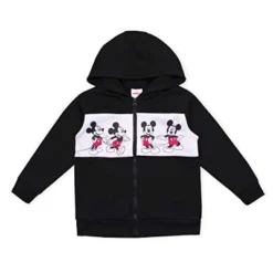 Disney Boy's 2-Pack Mickey Mouse Graphic Hooded Sweatshirt And Full Zip Hoodie Set For Toddlers