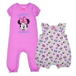 Disney Girl's 2-Pack Minnie Mouse Short Sleeve Baby Coverall Jumpsuit And Sleeveless Romper Set For Infant -Disney GUEST f8ee90b0 c735 45e3 9e5b 64d80bea46e9