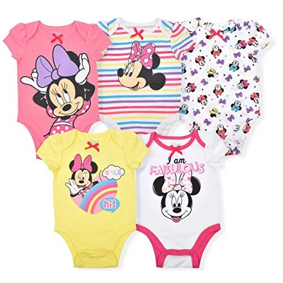 Disney Girl's 5-Pack Minnie Mouse Graphic Baby Bodysuit Creeper Set For Infant 6 Disney Girl's 5-Pack Minnie Mouse Graphic Baby Bodysuit Creeper Set For Infant - Image 6