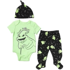 Disney Nightmare Before Christmas Zero Oogie Boogie Jack Skellington Baby Bodysuit Pants And Hat 3 Piece Outfit Set Newborn To Infant -Disney GUEST ff25be28 c038 4391 a4ef 222c8f1d7bb0