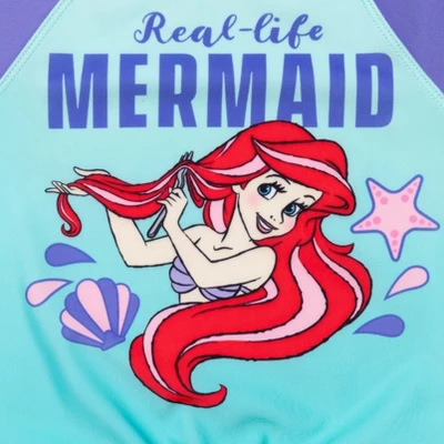 Disney Princess Ariel Girls One-Piece Swimsuit Rash Guard Tankini Top Modest Skirt And Bottom 5 Piece Set Toddler 2 Disney Princess Ariel Girls One-Piece Swimsuit Rash Guard Tankini Top Modest Skirt And Bottom 5 Piece Set Toddler - Image 2